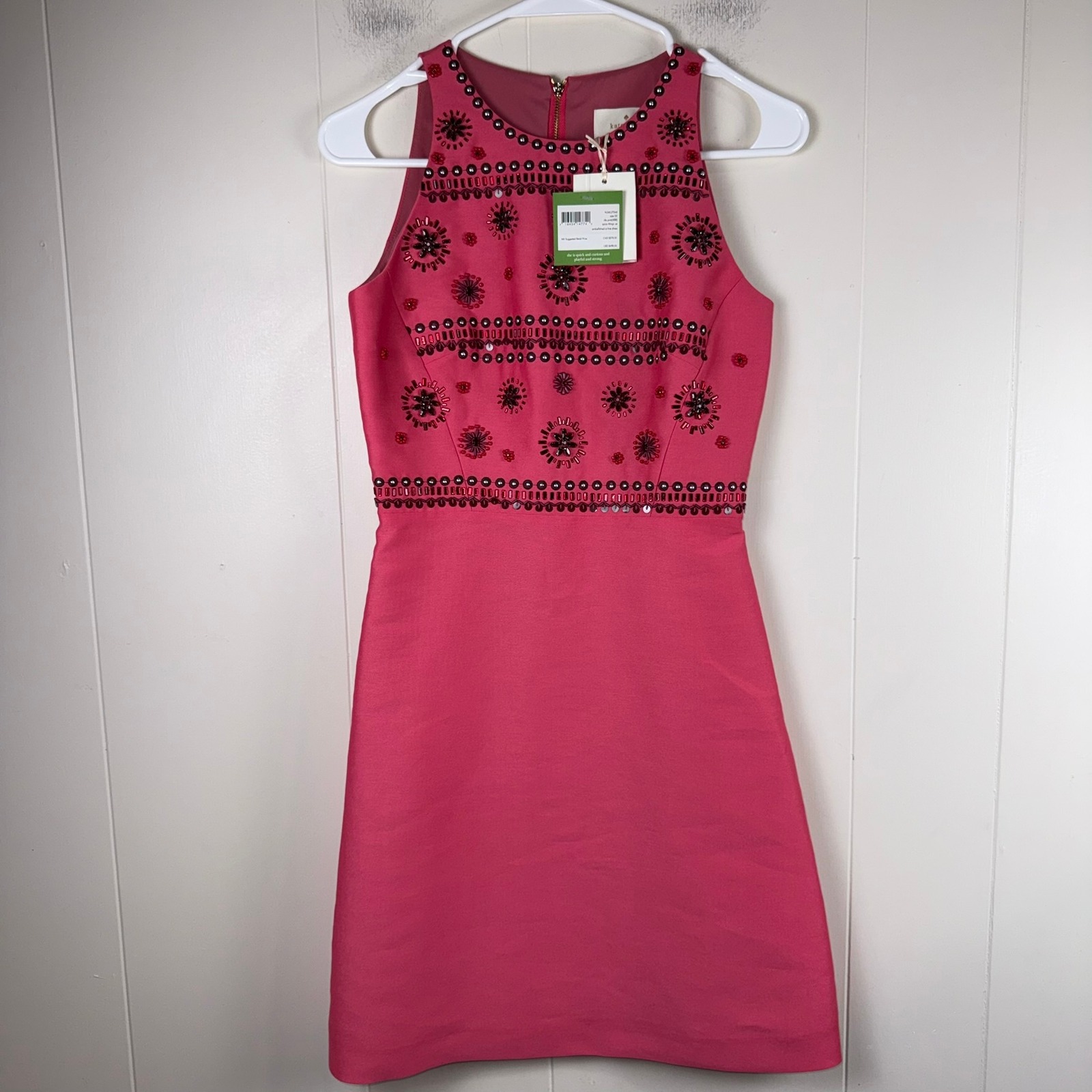 Kate Spade Embellished Aline Dress Tile Pink Size 00 Njmu7546